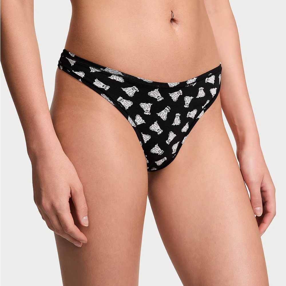 New pink Victoria secret Black dog Printed thong